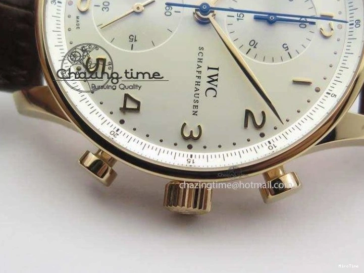 MIROTIME 0416 Portuguese Chrono RG IW371480 ZF 1:1 Best Edition White Dial On Brown Leather Strap A7750 V HighPerformance 7266